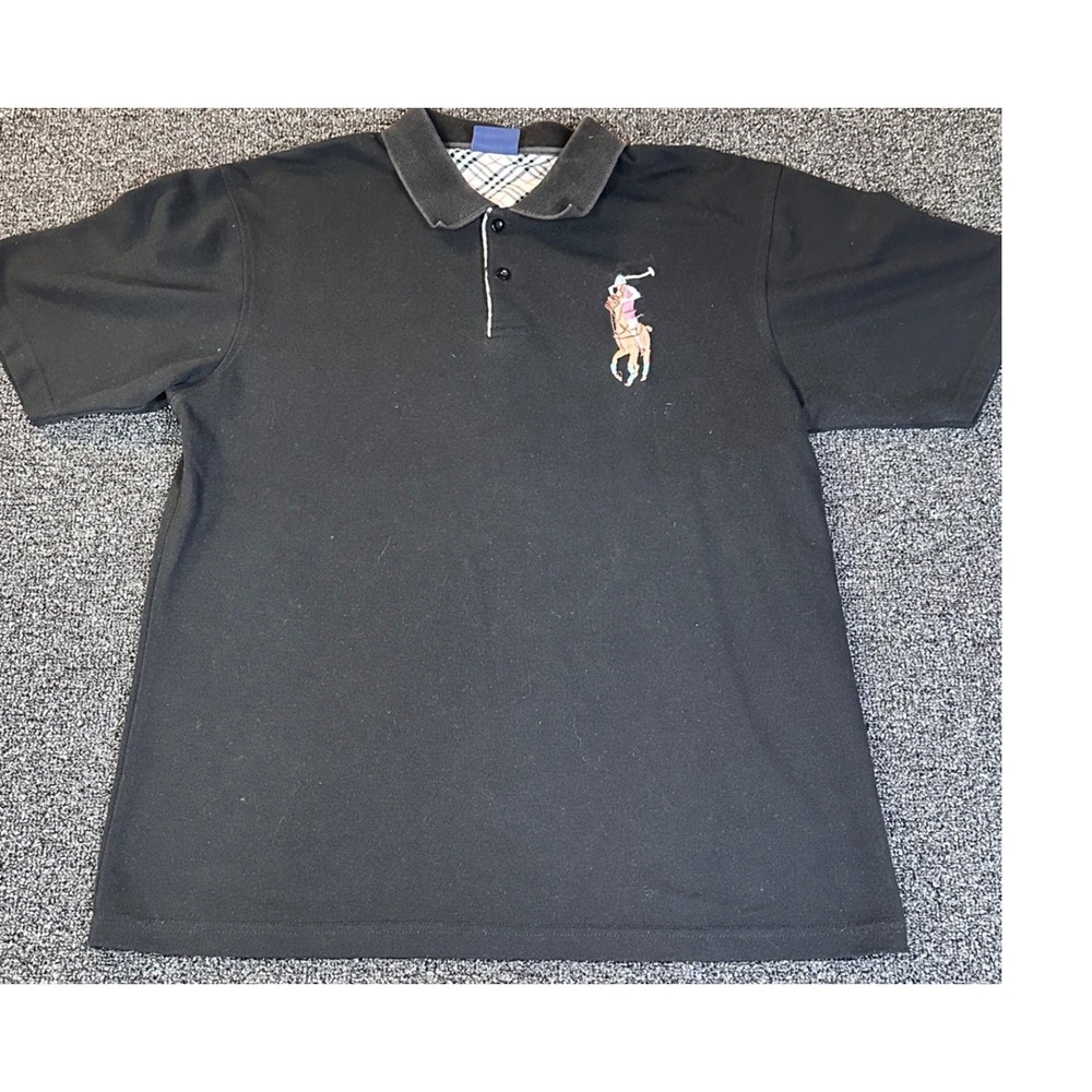 Polo Ralph Lauren Mens XXL Black Big Pony Short Sleeve‎ Cotton Pique Polo Shirt